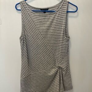 Banana Republic Gray and White Striped Tank Top